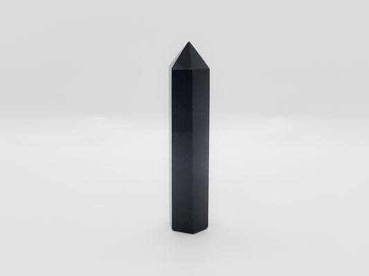 4" Black Obsidian Crystal Obelisk Tower